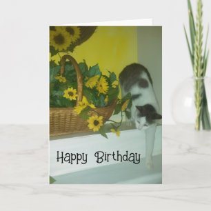 Sonnenblumen und Geburtstag von Kitty Katze Karte
