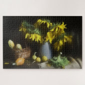 Sonnenblumen und Gemüseernte Alte Meister Farbe Puzzle (Horizontal)