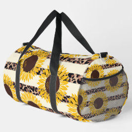 Sonnenblumen und Geparden Streifen Duffle Bag