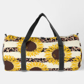 Sonnenblumen und Geparden Streifen Duffle Bag (Rückseite)