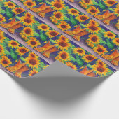Sonnenblumen und gepolstertes Muster Geschenkpapier (Ecke)