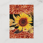 SONNENBLUMEN UND GIRAFFE-HAUT, ROTE RUBY GEMSTONE VISITENKARTE (Rückseite)