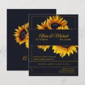 Sonnenblumen und Gold Moderne Hochzeitseinladung (Vorne/Hinten)