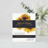Sonnenblumen und Gold Moderne Hochzeitseinladung (Stehend Vorderseite)