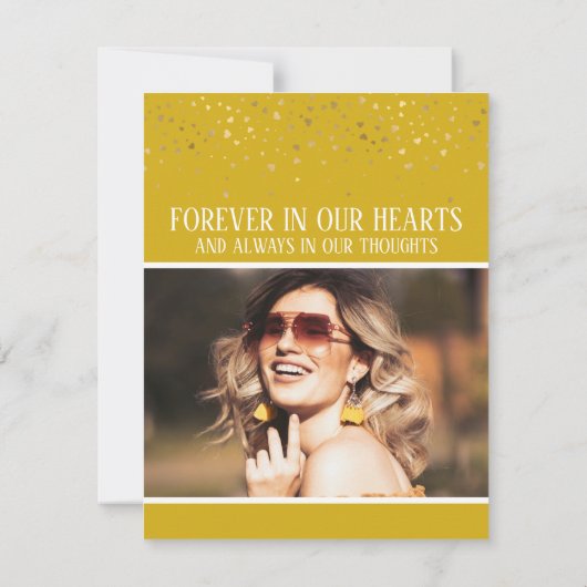 Sonnenblumen und Goldenes Herz Foto Symapthy Dankeskarte (Rückseite)