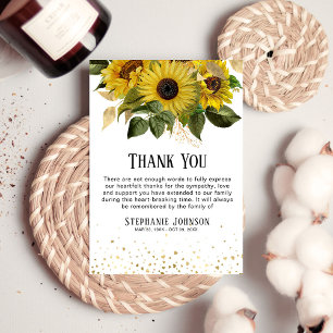 Sonnenblumen und Goldenes Herz Foto Symapthy Dankeskarte