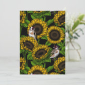 Sonnenblumen und Goldflossen auf schwarz (Stehend Vorderseite)