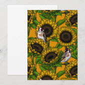 Sonnenblumen und Goldschmuck auf Orange (Vorne/Hinten)