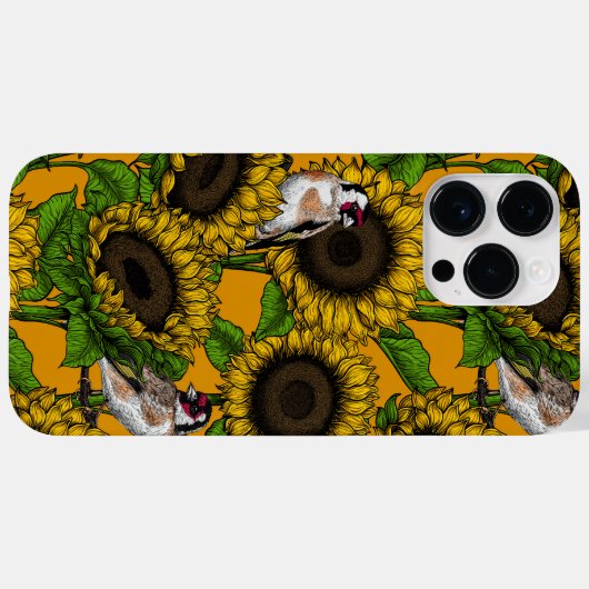 Sonnenblumen und Goldschmuck auf Orange Case-Mate iPhone Hülle (Rückseite (Horizontal))