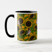 Sonnenblumen und Goldschmuck auf Orange Tasse (Links)