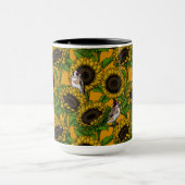 Sonnenblumen und Goldschmuck auf Orange Tasse (Zentrum)