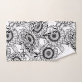 Sonnenblumen und Goldschmuck in Schwarz-Weiß Badhandtuch Set (Handtuch)