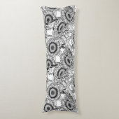 Sonnenblumen und Goldschmuck in Schwarz-Weiß Seitenschläferkissen (Vorderseite Vertikal)