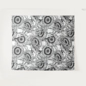 Sonnenblumen und Goldschmuck in Schwarz-Weiß Wandteppich (Vorderseite (Horizontal))