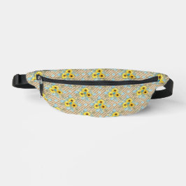 Sonnenblumen und Goldstrippmuster-Fanny Pack Bauchtasche