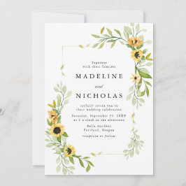 Sonnenblumen und Grüne Hochzeit Einladung