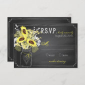 Sonnenblumen und Halbpension RSVP-Karte RSVP Karte (Vorne/Hinten)