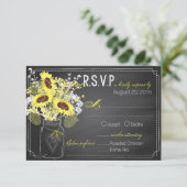 Sonnenblumen und Halbpension RSVP-Karte RSVP Karte (Stehend Vorderseite)