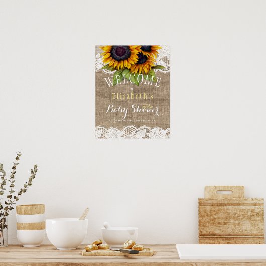 Sonnenblumen und Herbstdusche Poster (Küche)