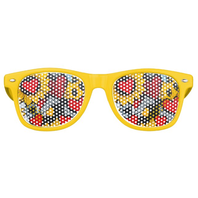 Sonnenblumen und Herz Partybrille (Vorderseite)