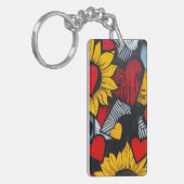 Sonnenblumen und Herz Schlüsselanhänger (Vorderseite links)