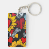 Sonnenblumen und Herz Schlüsselanhänger (Rückseite)