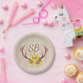 Sonnenblumen und Hirschgewächse Rustikales Barnhol Pappteller (Party)