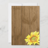 Sonnenblumen und Hochzeit von Holzkörnern Einladung (Rückseite)