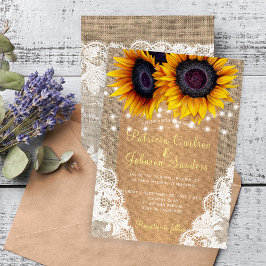 Sonnenblumen und Hochzeitsfeiern auf dem Lande Einladung
