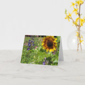Sonnenblumen und Hollyhocks - leere Karte (Gelbe Blume)