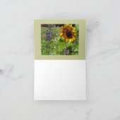 Sonnenblumen und Hollyhocks - leere Karte (Innenseite)