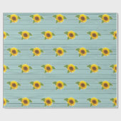 Sonnenblumen und Holz Geschenkpapier (Flach)