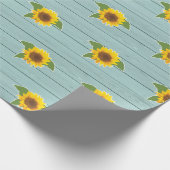 Sonnenblumen und Holz Geschenkpapier (Ecke)