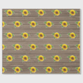 Sonnenblumen und Holz Geschenkpapier (Flach)