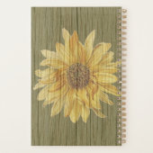 Sonnenblumen- und Holz-Hochzeitsplaner Planer (Rückseite)