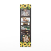 Sonnenblumen und Holz - Vier-Foto-Collage