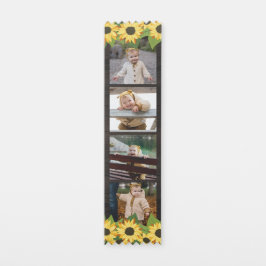 Sonnenblumen und Holz - Vier-Foto-Collage Auszeichnungsband