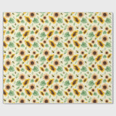 Sonnenblumen und Honigbiene Geschenkpapier (Flach)