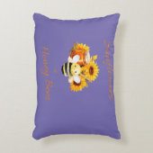 "Sonnenblumen und Honigbienen" Dekokissen (Vorderseite(Vertikal))