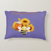 "Sonnenblumen und Honigbienen" Dekokissen (Rückseite)