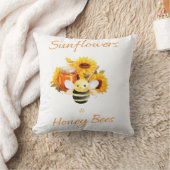 "Sonnenblumen und Honigbienen" Kissen (Decke)