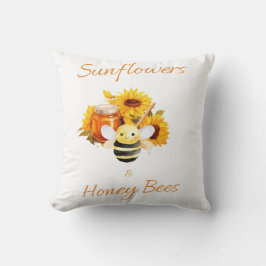 "Sonnenblumen und Honigbienen" Kissen