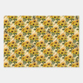 Sonnenblumen und Honigbienen-Umschlagpapier Geschenkpapier Set (Vorderseite)
