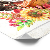 Sonnenblumen und Hühnerfarm frisch Poster (Ecke)