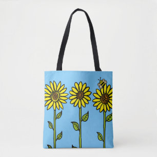 Sonnenblumen und Hummel Tasche