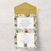 Sonnenblumen und Hummeln All In One Einladung (Innen Boden)