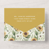 Sonnenblumen und Hummeln All In One Einladung (Rückseite)