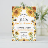 Sonnenblumen und Hummeln Einladung (Stehend Vorderseite)