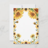 Sonnenblumen und Hummeln Einladung (Rückseite)