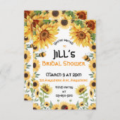 Sonnenblumen und Hummeln Einladung (Vorne/Hinten)